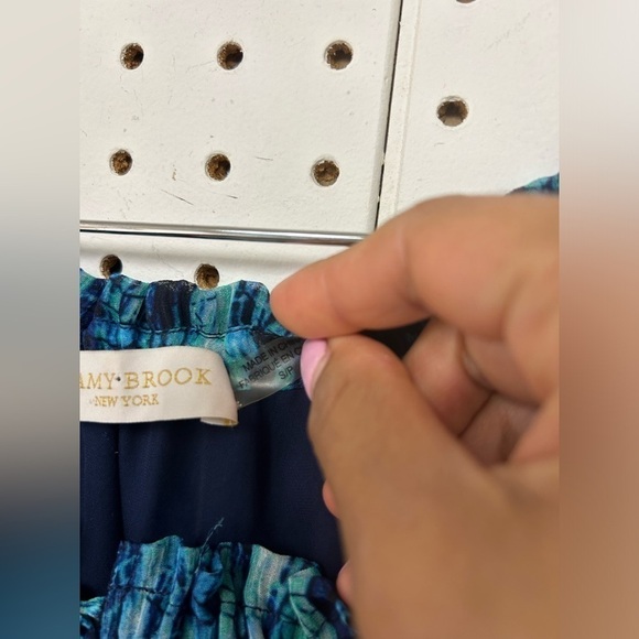 Ramy Brook Blue Off the Shoulder Silk Top - Picture 2 of 5